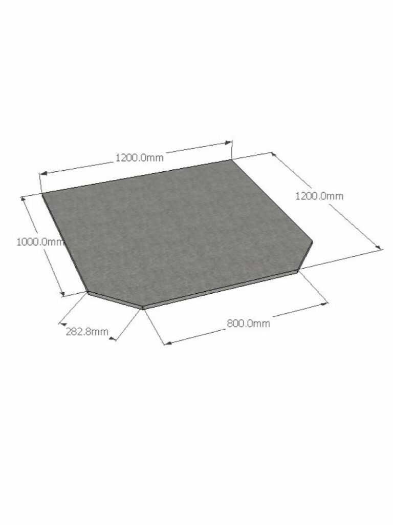 Maxiheat Full slab composite stone hearth- Black- 1200mm x 1200mm ...